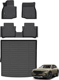 ANBINGO® Floor Mats & Cargo Liner for 2025 CX-50 Hybrid | All Weather TPE CX50 Floor Liners | 1st & 2nd Row Custom Mats Full Set | CX50 Accessories - Black