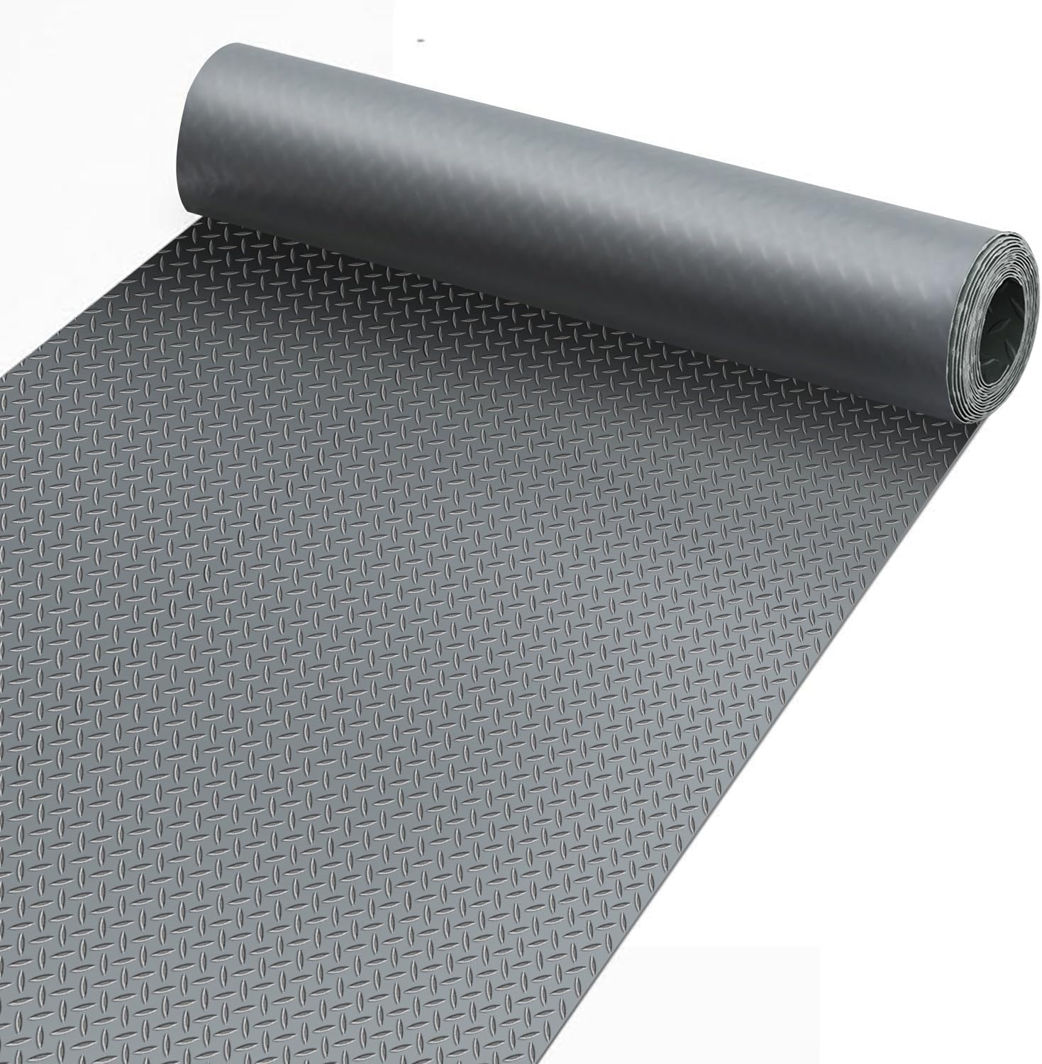 Premium Garage Floor Mat, Commercial Grade Heavy Duty Parking Mat for Garage Floor, Golf Cart Parking, Water/Stain Resistant Floor Runner (Grey Diamond, 4 x 10 Feet)