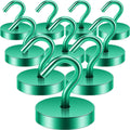 Neosmuk Magnetic Hooks, Cruise Ship Essentials, 120lb+ Heavy Duty Magnetic Hooks for Cruise Cabins, Refrigerator, Grill, Hanging, and Travel | Extra Strong Must-Haves Magnet Hook,Green, Pack of 10