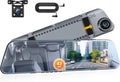Mirror Dash Cam 4.7 Inch Rear View Mirror 720P Front and Rear View Dual Cameras with Super Night Vision,Parking Assistance,Loop Recording,24H Parking Monitor, Waterproof Backup Camera