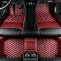 Custom Colors Car Floor Mats Black Pink for 99.9% Sedan SUV Sports， All-Weather Liners Car Floor mat，Luxury Leather Automotive Floor Mats (Wine Red,3D Floor Mats)