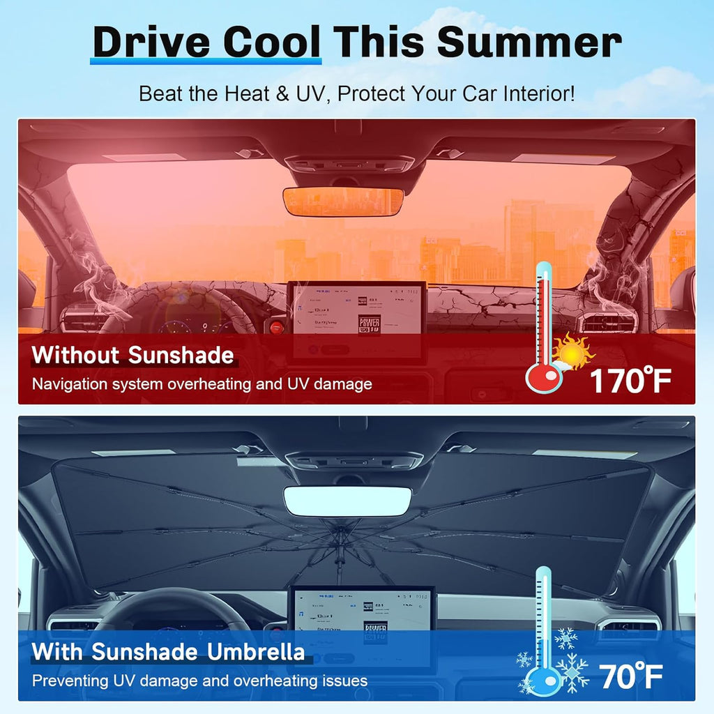 SXCY for 2025 Toyota 4Runner Windshield Umbrella Sunshade [Easier Foldable] for 2025 Toyota 4Runner Accessories 2025 4Runner Sunshade Umbrella 2025 4Runner Windshield Umbrella Shade