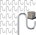 Blulu 20 Pcs 2'' Long Shed Hooks Shed Accessories for Hanging Heavy Duty Individual Utility Hooks Universal Wall Mounted J Utility Hangers for Tools Shovels Rakes Storage (Silver)