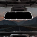 JOYTUTUS Rearvie Mirror, 12 Inch Panoramic Interior Clip-on Wide Angle Convex Rear View Mirror with Bling Rhinestones Diamonds Edge, Effectively to Reduce Blind Spot, Universal for SUV Trucks -White