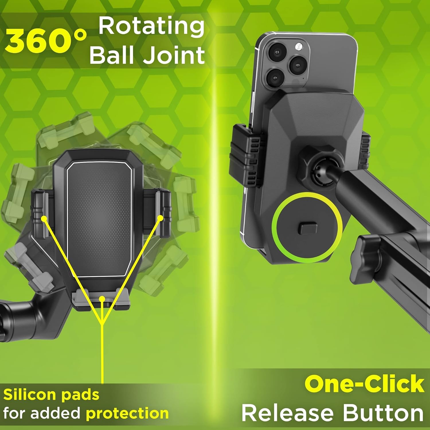 Phone Mount for Truck Phone Holder for Truck - Heavy Duty Super Suction Cup, Mobile Device Holder Dashboard Window 16.9 inch Long Arm & Stable, iPhone & Samsung Compatible, Commercial Trucker, Gray