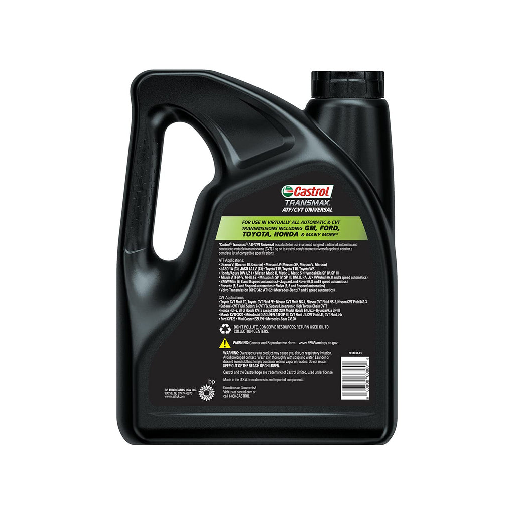 Castrol Transmax ATF/CVT Universal Automatic Transmission Fluid, 1 Gallon (Pack of 3)