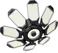 Adiding LED Garage Ceiling Lights 14000Lm w/ 8 Adjustable Panels, Super Bright Deformable Basement Light Bulb Fixture Screw in E26 Bulbs Socket for Indoor Shop, Workshop, Attic, Barn, Bay, Home Gym