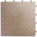 RaceDeck Diamond Plate Design, Durable Interlocking Modular Garage Flooring Tile (Single Tile), Beige