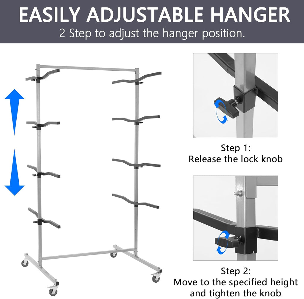 Floor Mobile Bumper Storage Rack,Heavy Duty Double Sided Bumper Storage Rack for Automobile Parts - Maximize Efficiency Universal Auto Body Rolling Parts Storage Stand for Repair Shops Garages
