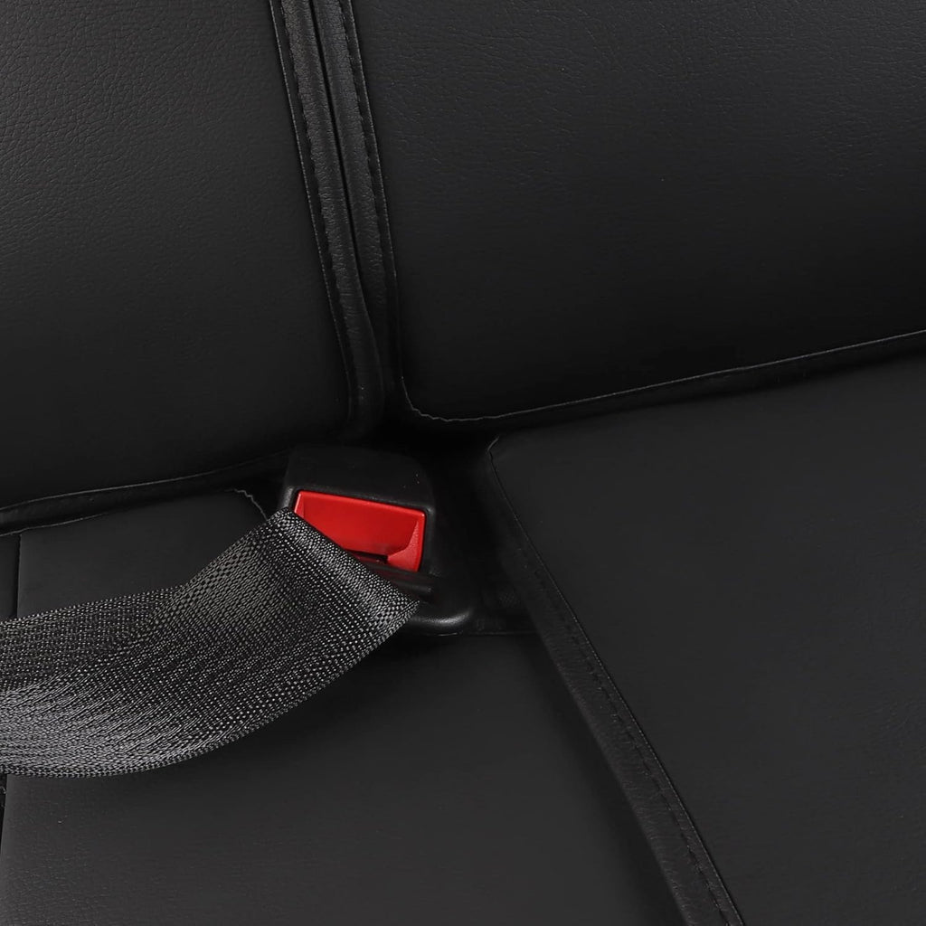 JOJOBAY Car Seat Covers for Dodge Ram,Fit 2009-2025 1500/2500/3500 HD Pick-up Truck,Crew,Regular,Quad,Mega Cab,Waterproof Synthetic Leather Seat Covers (Rear Seat Cover,BlackRed)
