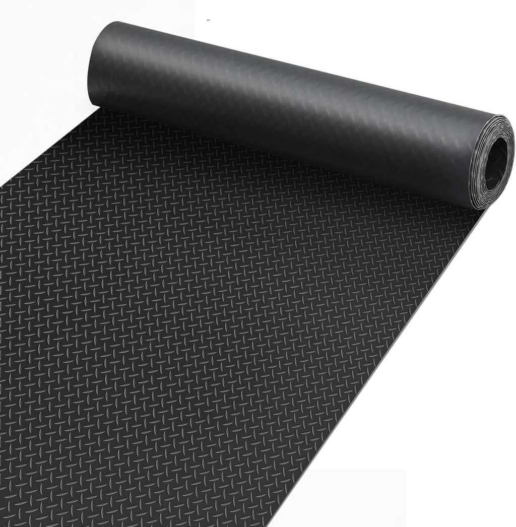 Premium Garage Floor Mat, Commercial Grade Heavy Duty Parking Mat for Garage Floor, Golf Cart Parking, Water/Stain Resistant Floor Runner (Black Diamond, 4 x 13 Feet)