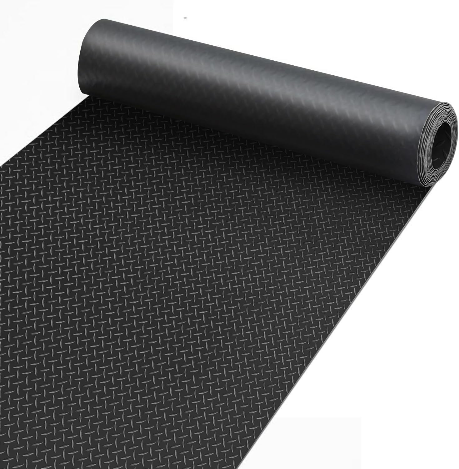 Premium Garage Floor Mat, Commercial Grade Heavy Duty Parking Mat for Garage Floor, Golf Cart Parking, Water/Stain Resistant Floor Runner (Black Diamond, 4 x 13 Feet)
