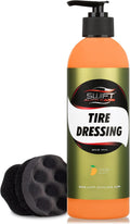Swift Tire Dressing Combo w/Tire Applicator (16 Oz) – Long Lasting High-Gloss Tire Shine Gel w/No Sling | Restores Rubber, Plastic & Vinyl | Water-Based w/UV Protection | Fast Cure Time!