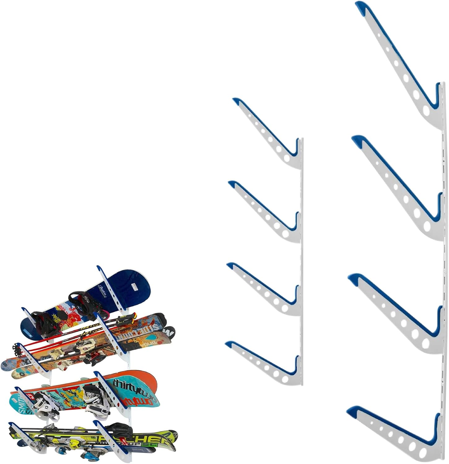 StoreYourBoard Beach Chair and Umbrella Wall Storage Rack, Metal Adjustable 4 Level Beach Gear Hanger, Garage and Home Organizer