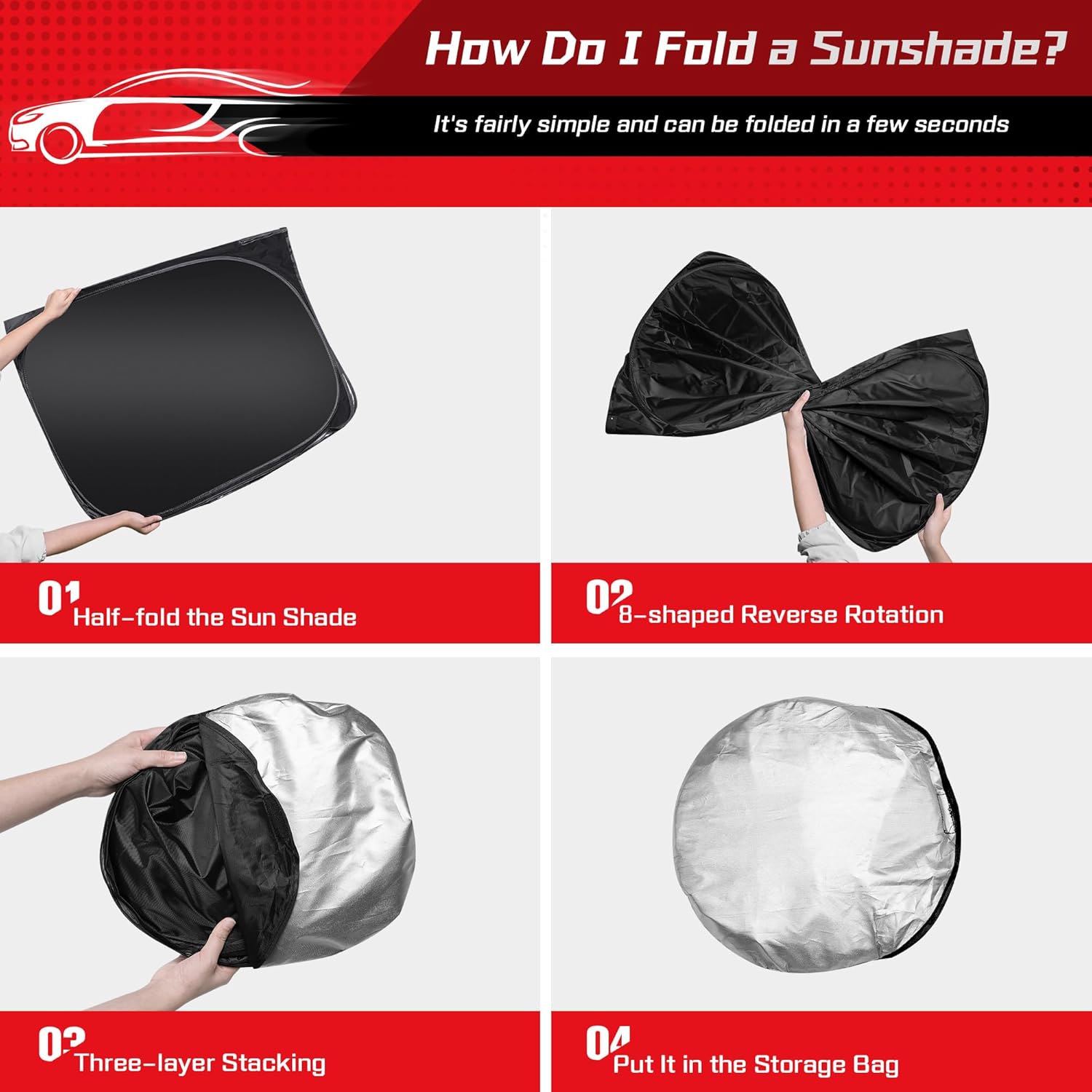 ARISMOTOR Windshield Sun Shade for Toyota Crown 2023-2025, Custom Fit Foldable Front Window Sunshade Sun Visor Protector, Block UV Rays Keep Your Car Cooler