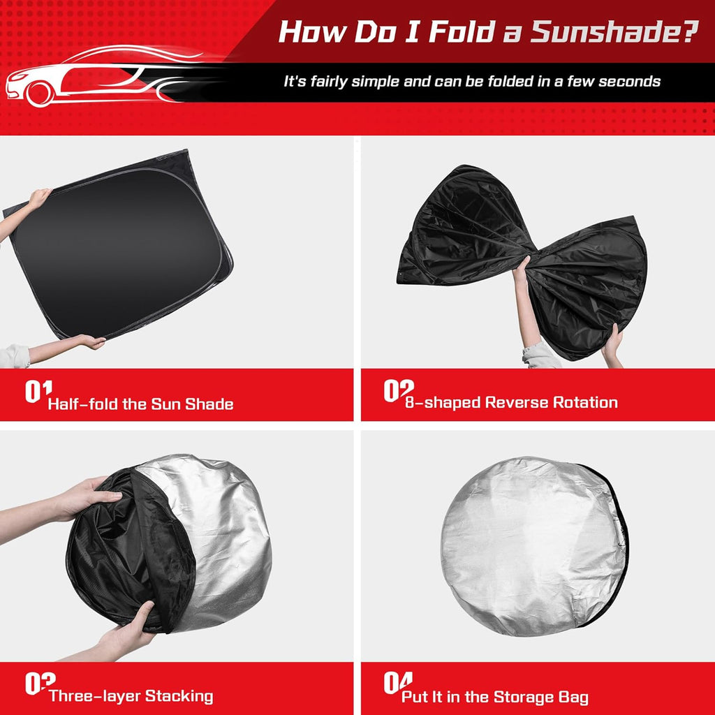ARISMOTOR Windshield Sun Shade for Mazda 6 2014-2021, Custom Fit Foldable Front Window Sunshade Sun Visor Protector, Block UV Rays Keep Your Car Cooler