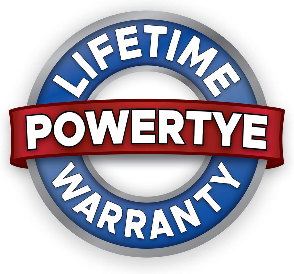 PowerTye - Made in USA - Extra Long Ratchet Tie Down Straps, Heavy Duty with Carabiner Hooks, Soft-Tye & Bag, for Motorcycle, ATV & Cargo, 1,000 lb WLL, 1.5 inch x 10ft Long, Red/Black (Pair)