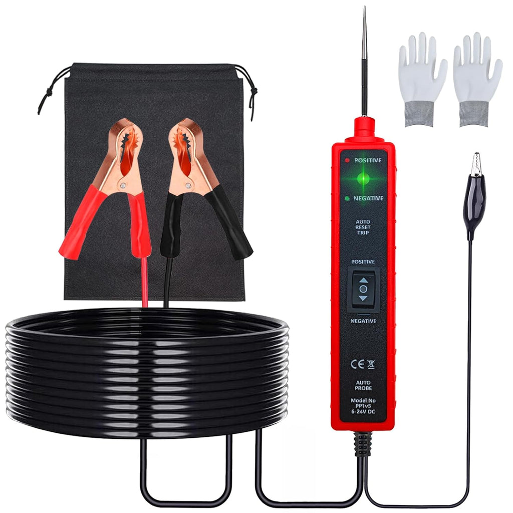 Automotive Car Circuit Tester 12V 24V DC Power Probe Tester with Overload Protection 12V Short Circuit Finder with Test Light for Continuity Testing Grounding Checking