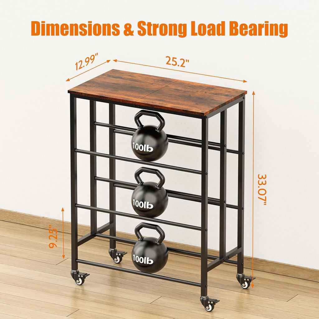 3D Printer Filament Cart, 2 Rows Filament Storage Rack Shelf for PLA/TPU/ASA/Nylon Filament Metal Storage Rack with Storage Board, 3D Printer Accessories for Workshop Garage Office Storage Tire Rack