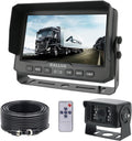 7" 1080P AHD Wired Reverse Rear View Backup Camera System, Waterproof Rearview Reverse Camera 130 Degree Wide Angle Night Vision 4 PIN Cam System for Tractor/Truck/Excavator/Caravan/Skid Steer/RV