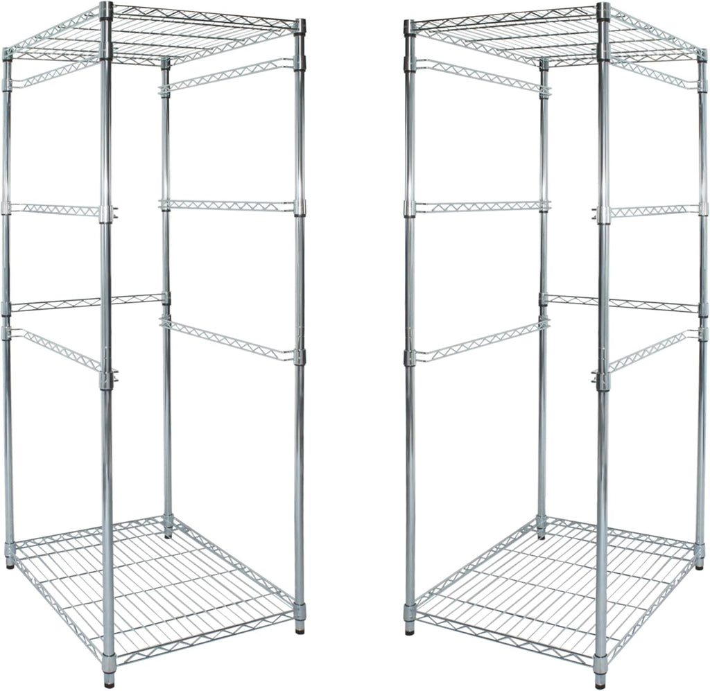 SafeRacks 2 Pack 5-Tier Steel Tote Rack - Maximize Space, Declutter, Organization, NSF Certified, Bin Storage for Garage, Pantry, Kitchen, Workspace, 5 Shelves, 31″ x 23″ x 68″, Zinc