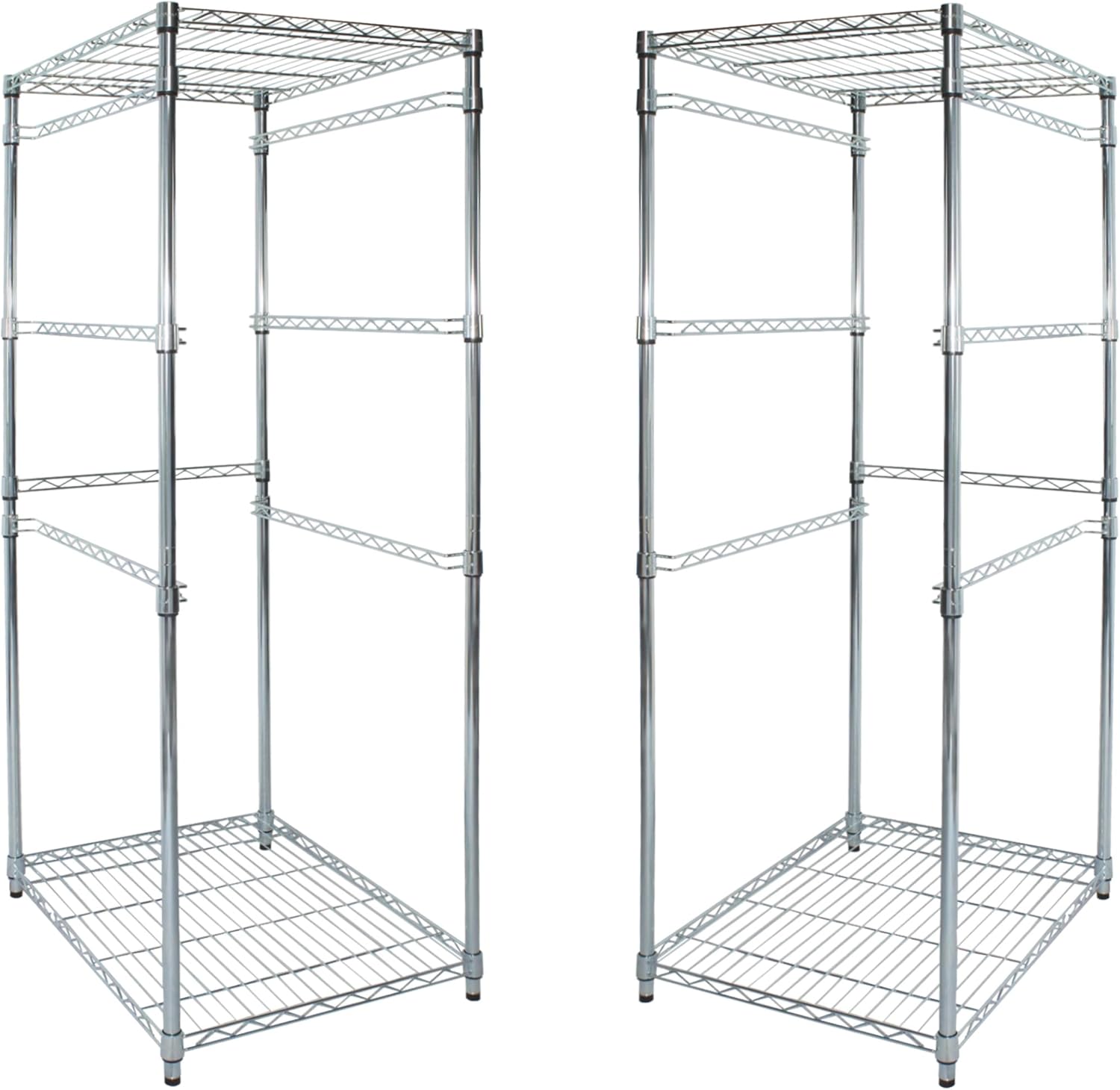 SafeRacks 2 Pack 5-Tier Steel Tote Rack - Maximize Space, Declutter, Organization, NSF Certified, Bin Storage for Garage, Pantry, Kitchen, Workspace, 5 Shelves, 31″ x 23″ x 68″, Zinc