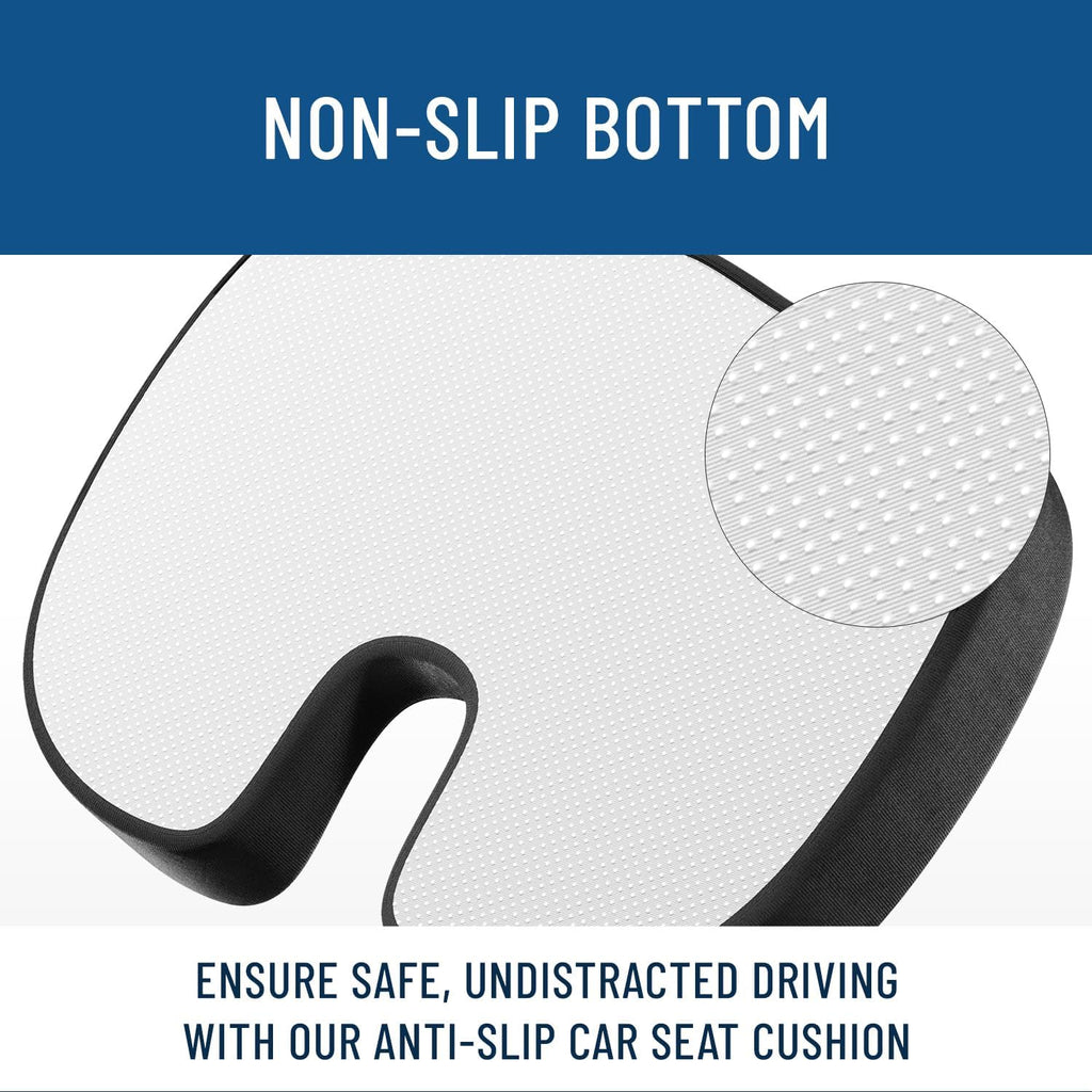Everlasting Comfort Doctor Recommended Gel Memory Foam Seat Cushion for Office Chairs & Car Seat - Ergonomic Office Desk Accessories for Tailbone Pain Relief, Sciatica & Back Support