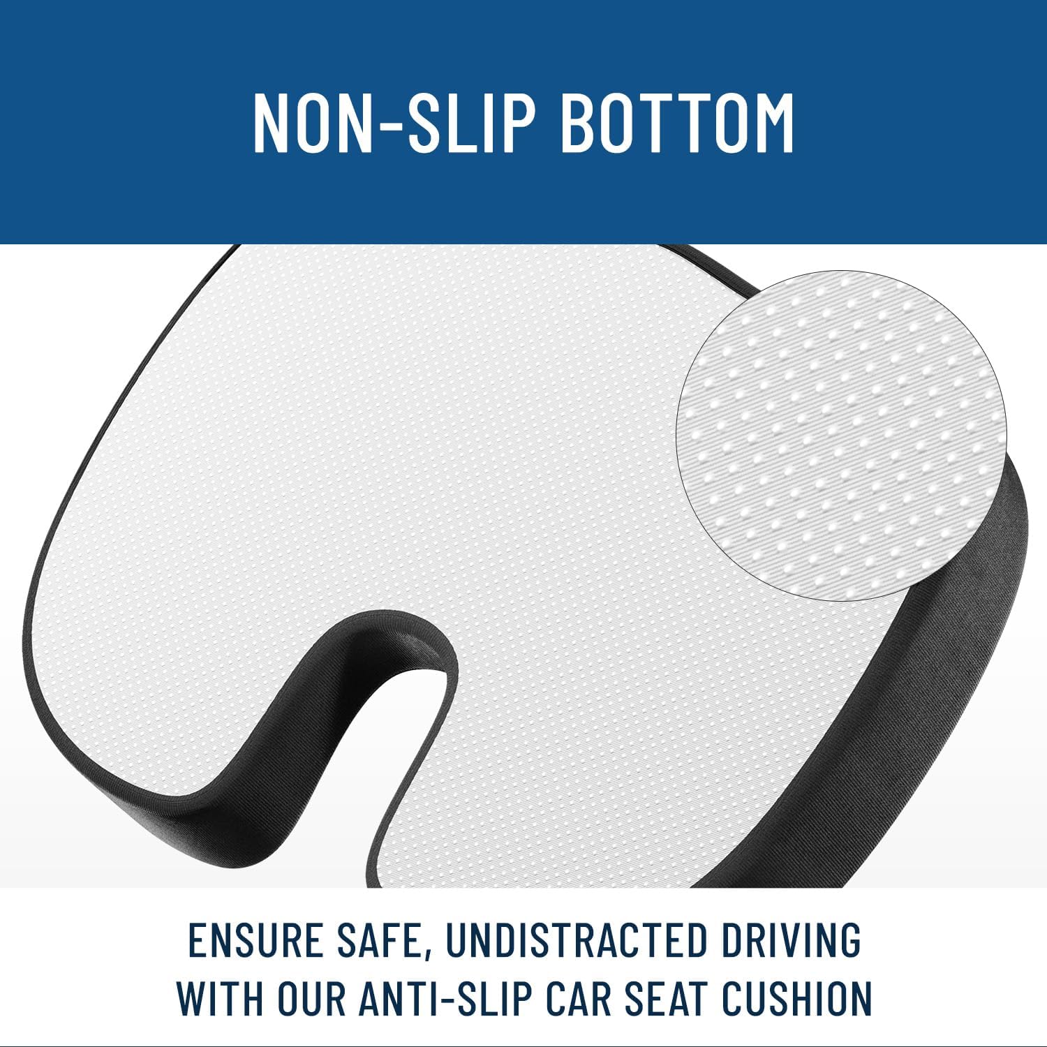 Everlasting Comfort Doctor Recommended Gel Memory Foam Seat Cushion for Office Chairs & Car Seat - Ergonomic Office Desk Accessories for Tailbone Pain Relief, Sciatica & Back Support