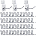Moxweyeni 100 Pcs Heavy Duty Slatwall Panel Hooks Hanging Metal Slat Wall Hanging Hooks Silver Slat Wall Hanger Commercial Grade Slatwall Pegs Accessories for Shop Retail Display(2inch)