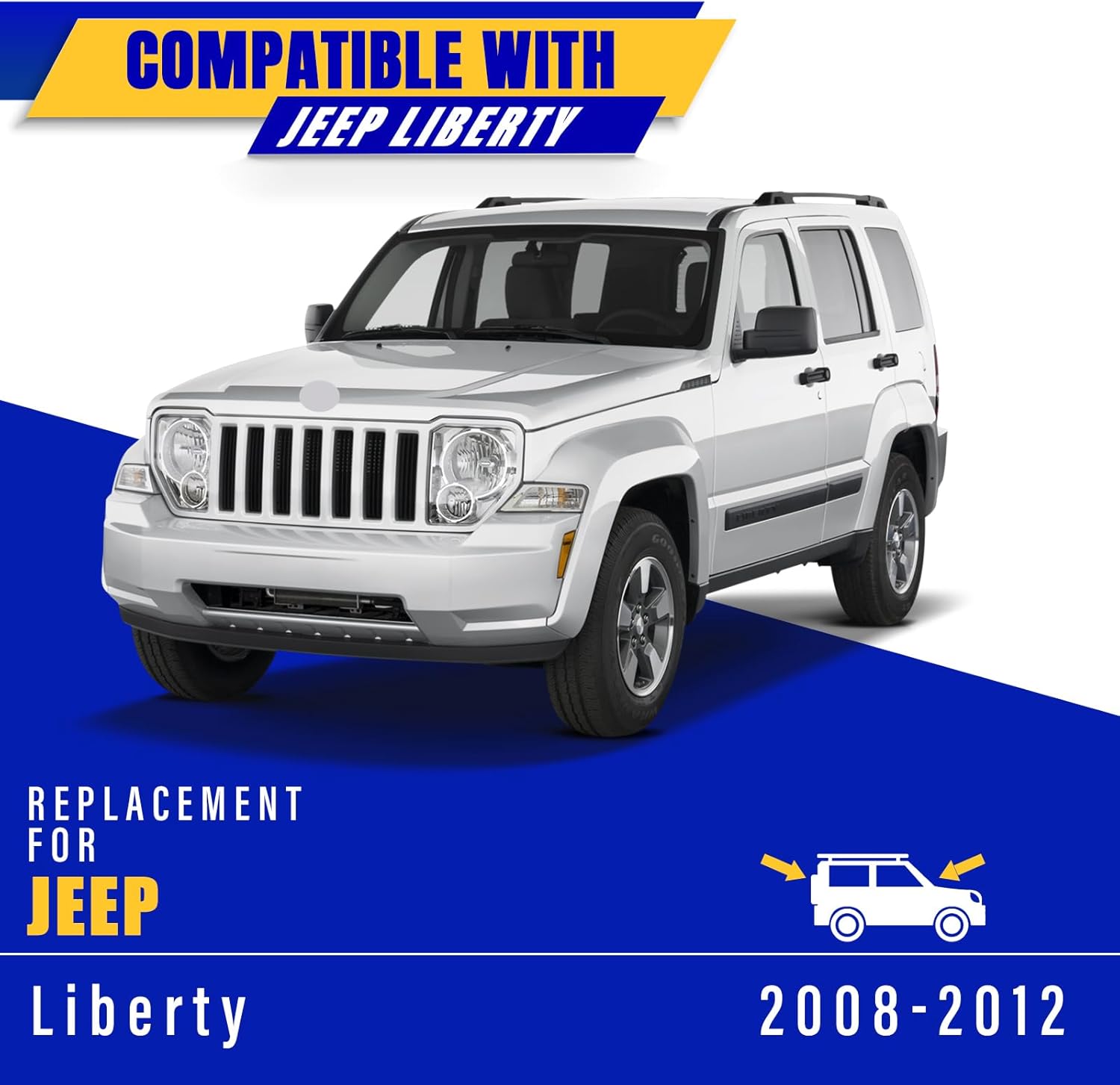 3 wipers Replacement for 2008-2012 Jeep Liberty, Windshield Wiper Blades Original Equipment Replacement - 19"/19"/14" (Set of 3) U/J HOOK