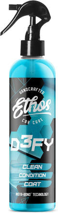 Ethos Defy - 3 in 1 Ceramic Coating - Waterless Car Wash Spray & Wax - Car Wax Rnseless Wash - Hydrophobic Top Coat - Polish & Polymer Paint Sealant Protection - with Insta-Bond Technology