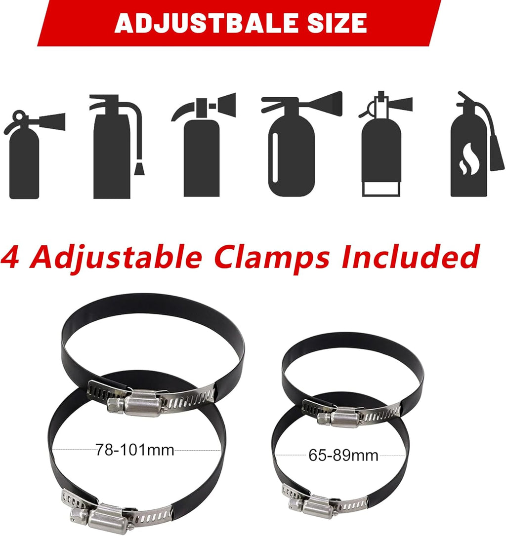 UTV Fire Extinguisher Mount Kit - Adjustable Quick Release Roll Bar Car Fire Extinguisher Bracket Holder for 1.75-2in Roll Bar ATV UTV Polaris RZR SXS Ranger Camper Jeep Can-Am Durable Aluminum Alloy