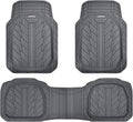 CAR PASS DeepDish Floor Mats for Cars Full Set,Heavy Duty Rubber Car Mats 3-Piece,Universal Waterproof Trim-to Fit Automotive Floor Mats for Truck Van SUV, Durable All-Weather Car Mats(Pure Gray)