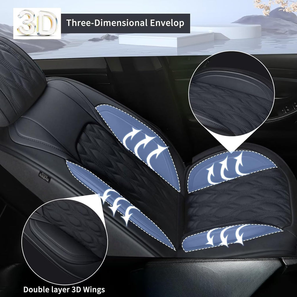 Seat Covers Fit for Toyota Camry 2012-2024 2025 Full Set,Faux Leather Car Seat Cover Waterproof for Camry Vehicle Automotive Cushion Protector Compatible Airbag (5 Seats,Black)