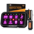 Auxbeam RC800 8 Gang Switch Panel RA84 RGB Wireless Remote Control Up to 165FT Range Automotive Switch Pod Featuring 3 Lighting Modes Backlit Off Waterproof for Car Boat Truck RV 2-Year Warranty