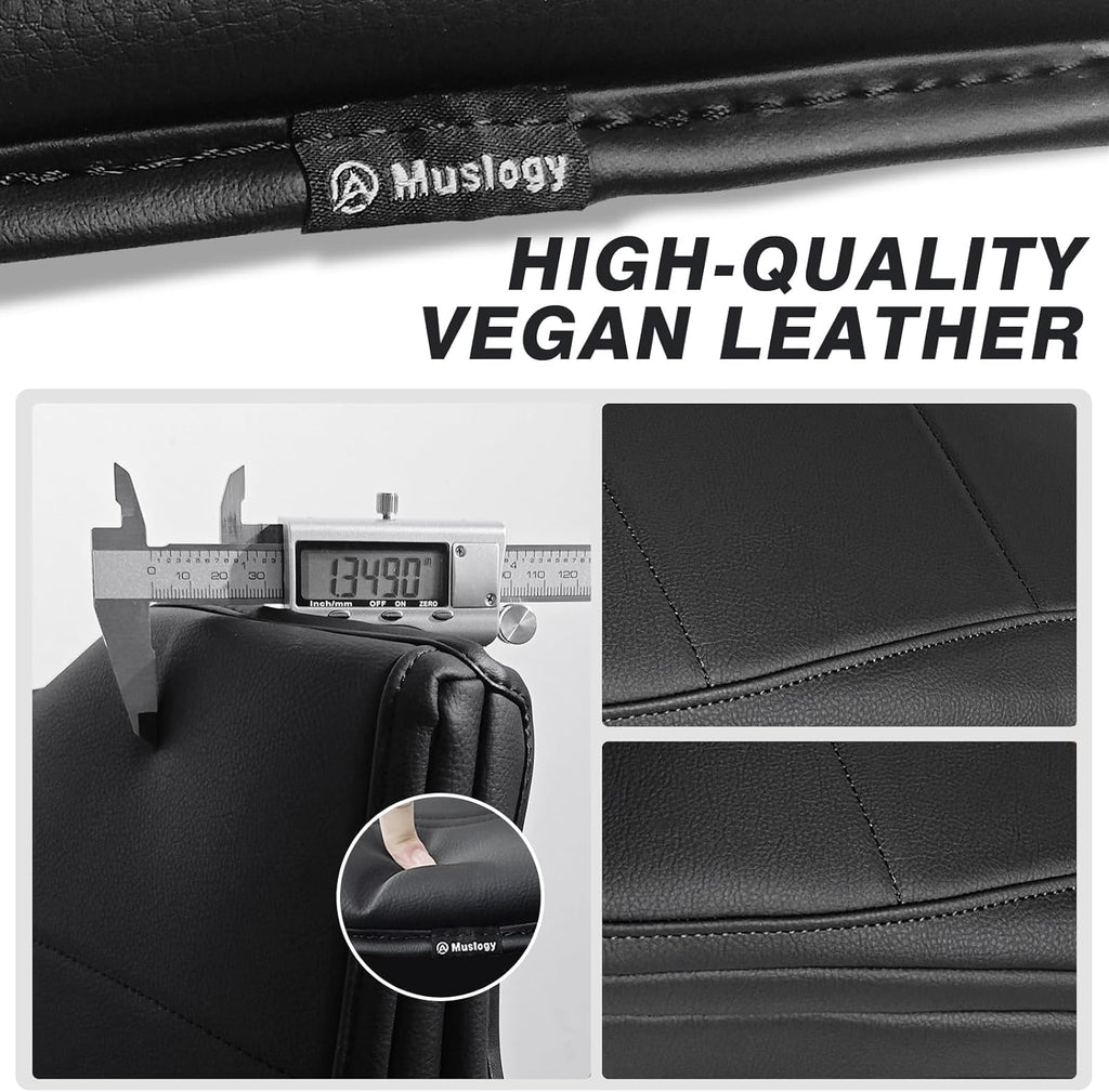 Muslogy Center Console Armrest Cover Compatible with Ford F-150 F150 2015-2024 2025 Comfort Armrest Pad Arm Rest Cushion Vegan Leather Protector 1-Inch Extra Thick(Jump Seat ONLY)