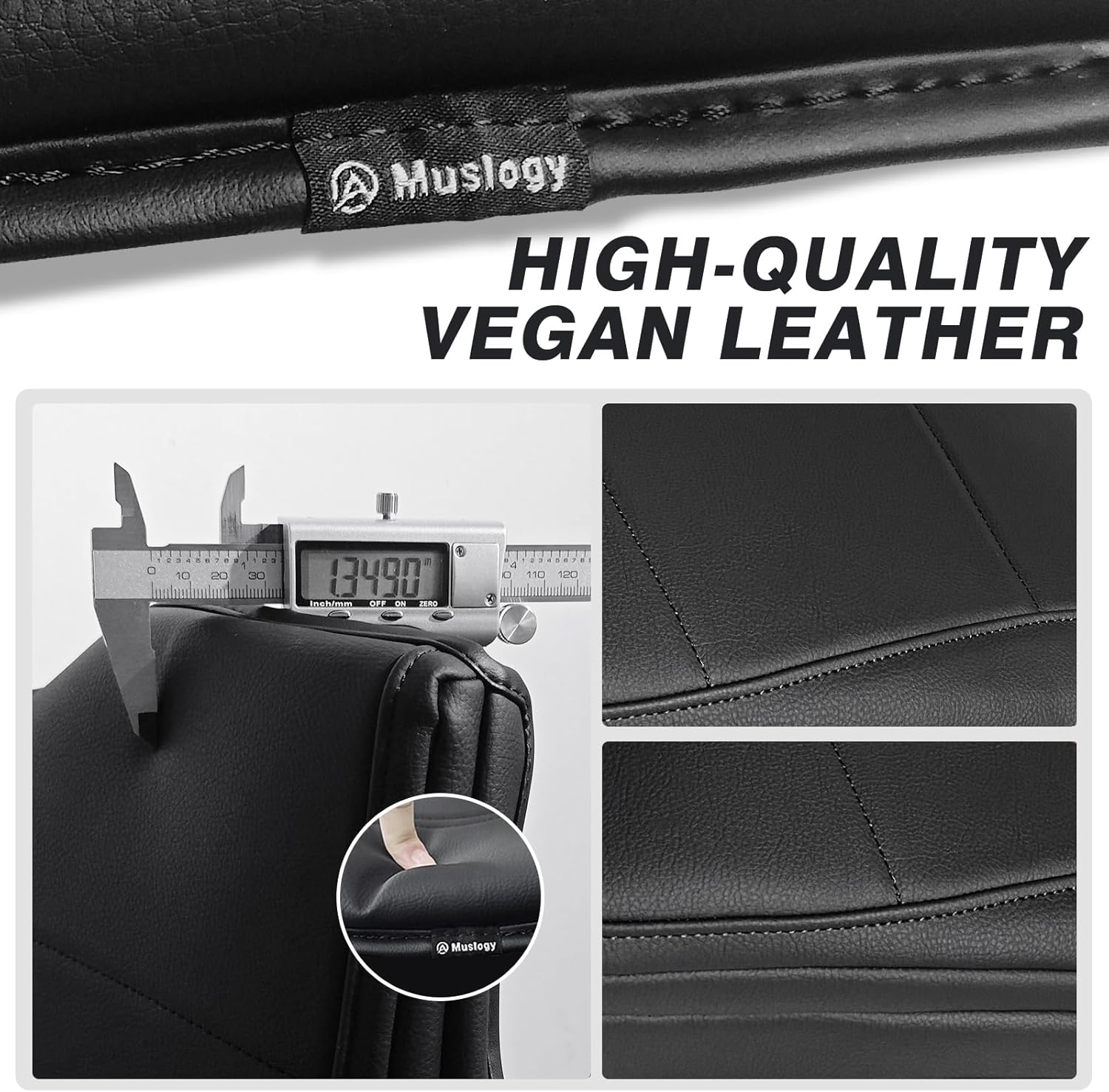 Muslogy Center Console Armrest Cover Compatible with Ford F-150 F150 2015-2024 2025 Comfort Armrest Pad Arm Rest Cushion Vegan Leather Protector 1-Inch Extra Thick(Jump Seat ONLY)