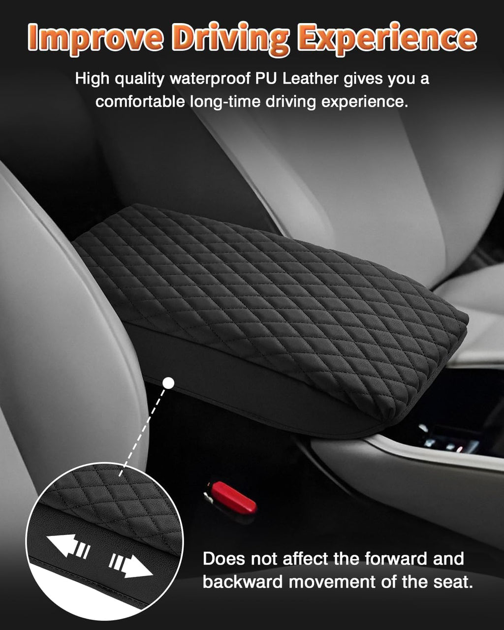 Shademax Center Console Cover for Honda Accord 2026 2025 2024 2023 Armrest Cover Cushion Pad for Honda Accord Accessories Middle Console Cover Armrest Protector Console Lids PU Leather Anti-Scratch