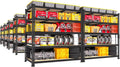 PrimeZone Heavy Duty Garage Storage Shelves - 48" W X 24" D X 72" H Adjustable Metal Shelving Unit, 5 Tier Industrial Shelves for Storage Standing Utility Rack for Warehouse, Basement, Black, 10 Pack