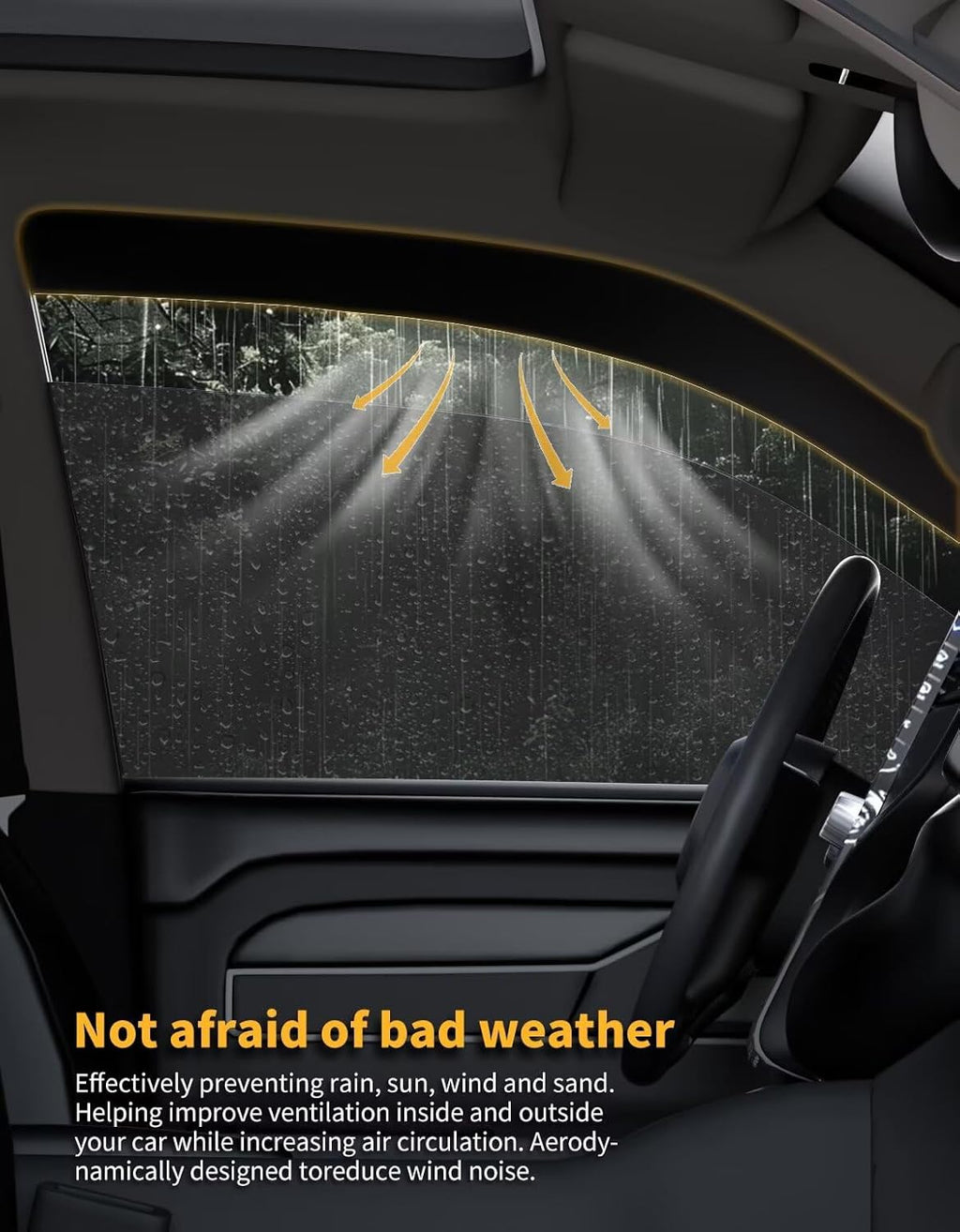 in-Channel Window Rain Guards Fit for Subaru Forester 2019 2020 2021 2022 2023 2024 Extra Durable Window Visors Window Deflectors Vent Visors Vent Shades Car Accessories-4 pcs 2-Q17