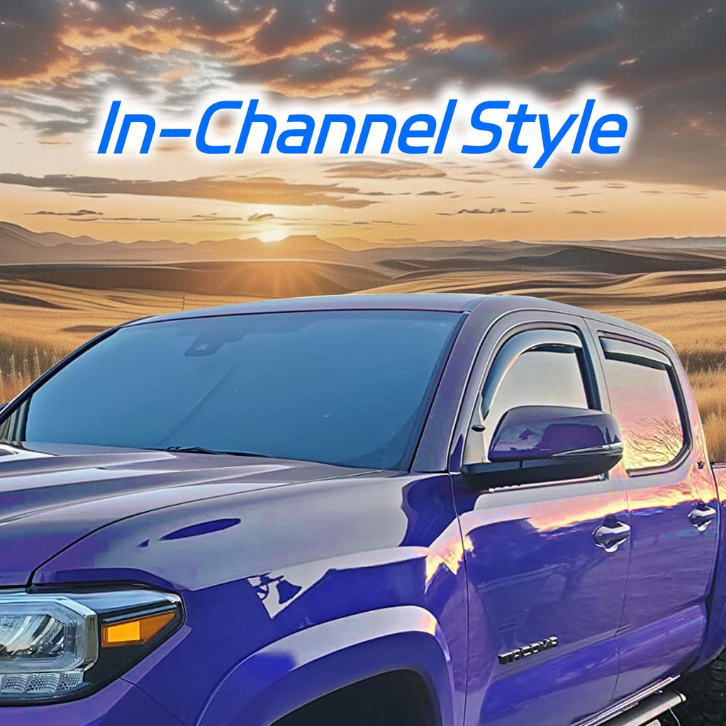 4 PCS in-Channel Rain Guards Fit for 2009-2018 Dodge Ram 1500 Crew Cab, 2019-2023 Ram 1500 Classic Body, 2010-2024 Ram 2500 & 3500 Mega/Crew Cabs Window Vent Visors, Window Deflectors