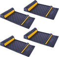 OrangeStar 4 Pack Parking Guide Mat, 21” Heavy Duty PU Wheel Stopper w/Reflective Stripe for Garage Vehicles, Indoor/Outdoor Use, Black