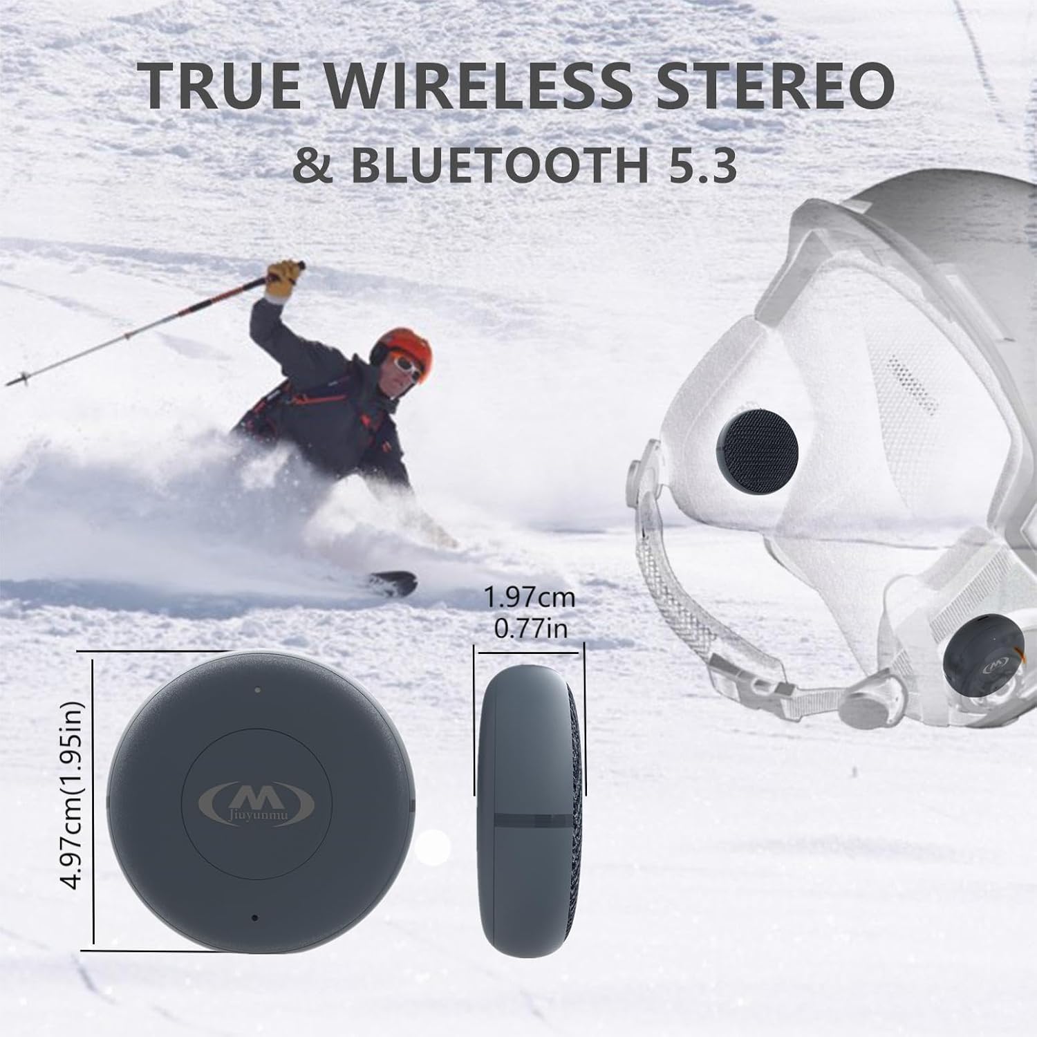 Outdoor Sports Ski Helmet Headphones/Bicycle Helmet Headset- Chips 5.3 - True Wireless Bluetooth Helmet Speakers for Skiing, Snowboarding Mountain Biking, and Climbing Helmet