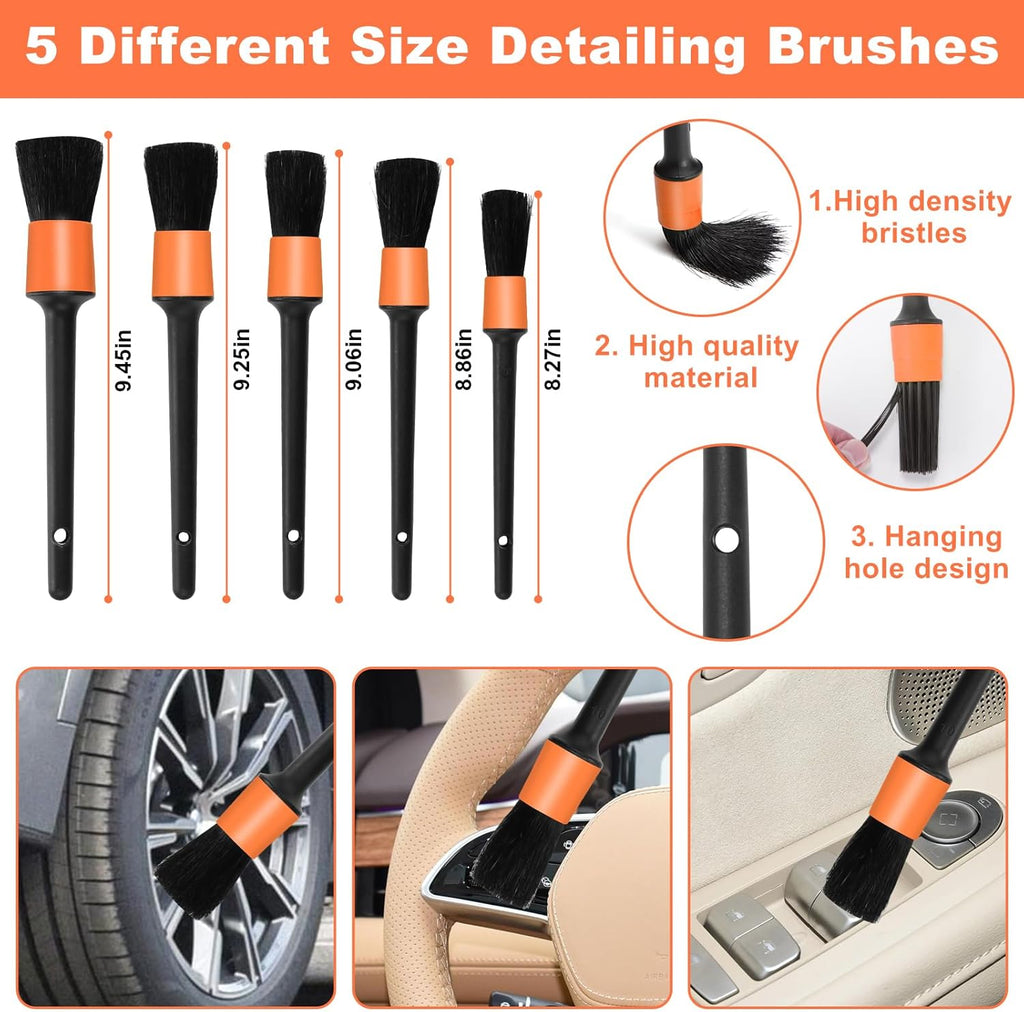 Viewsun Windshield Cleaner Tool, 15Pcs Car Interior Cleaning Kit, Detailing Kit Cleaner, Detailing Brush, Cleaning Gel, Inside Cleaning Supplies Accessories for Trucks, SUVs, RVs Window