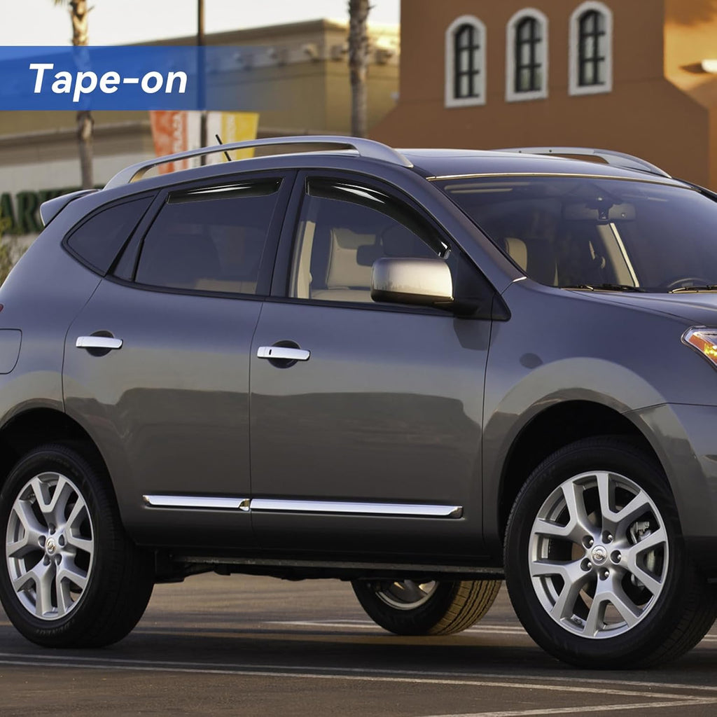 Window Visors Rain Guards for 2009 2010 2011 2012 2013 Nissan Rogue, Out-Channel Window Vent Wind Deflectors Visors Shades for 2014 2015 Rogue Select