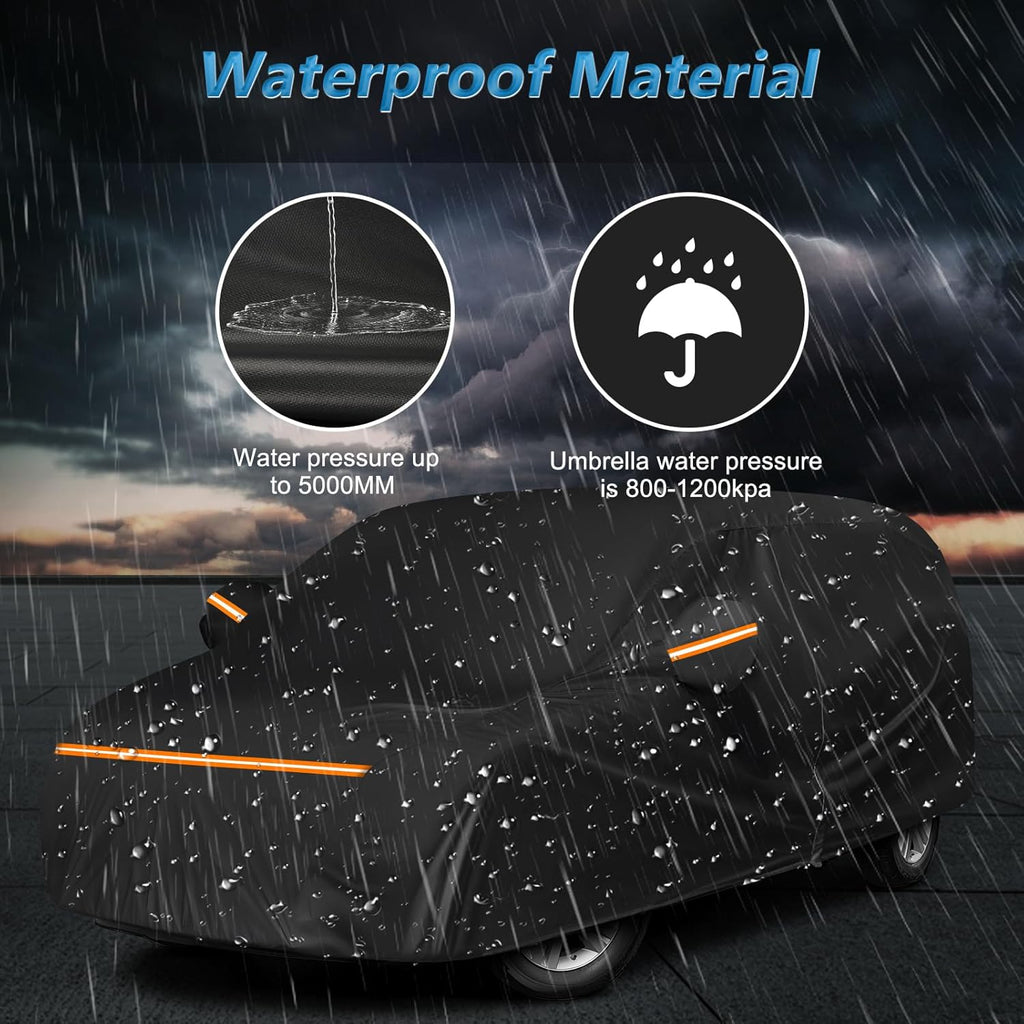 Car Cover for 1984-2020 Dodge Grand Caravan,Chrysler Grand Voyager,1984-2000Plymouth Grand Voyager, Waterproof 210D Oxford Cloth and Cotton Cover Outdoor Full Car Covers