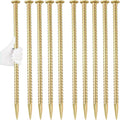 16 Inch Rebar Stakes 1/2 Inch Diameter Galvanized Steel Ground Anchors Heavy Duty Anchoring Spikes for Speed Bump, Parking Curb and Tent (10 Pack)