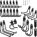 Garage Hook Heavy Duty Wall Storage Hangers, 24 Pack Garage Storage Hooks Steel Tool Black for Ladders, Ropes, Garden Tools