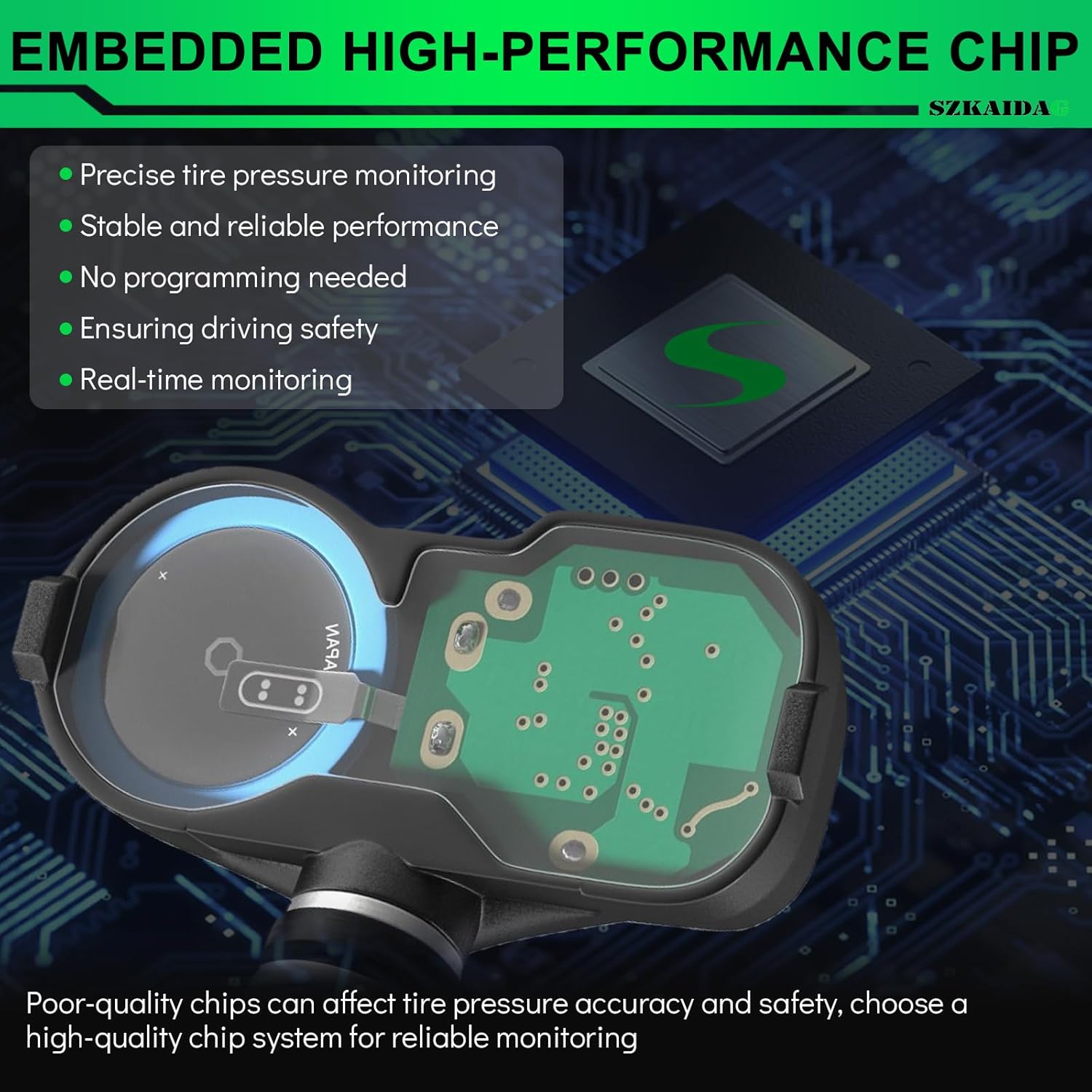 433MHz TPMS Sensors Pre-Programmed for:-Dodge Durango 2011-2015 Charger Challenger for:-Jeep Wrangler 2014-2019 Grand Cherokee for:-Ram 1500 2500 for:-Chrysler 300 OE#56029398AB