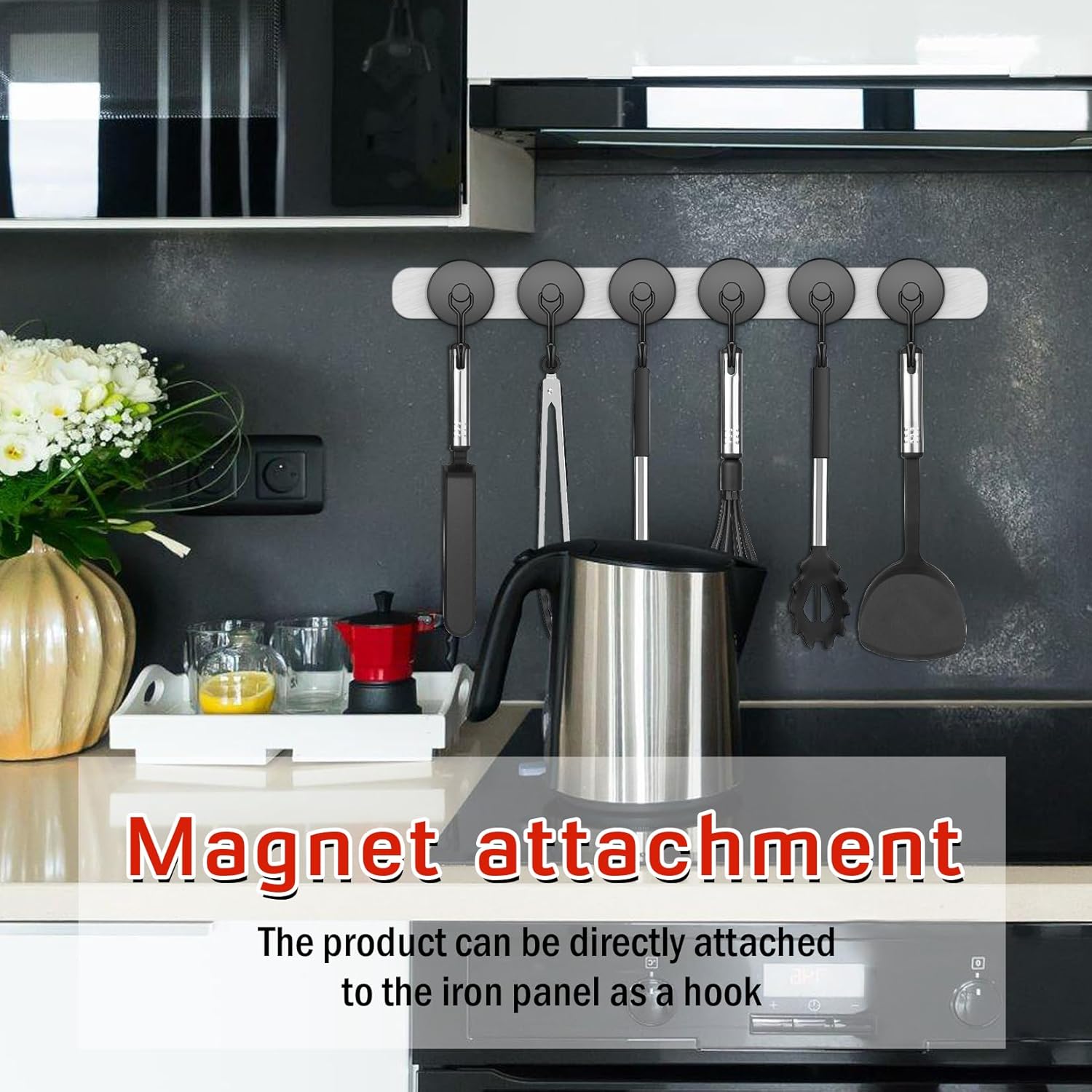 FINDMAG 100lbs+ Magnetic Hooks Heavy Duty, Extra Strong Magnetic Hooks for Cruise Cabins, Large Magnet Hooks for Refrigerator, Magnetic Hanger for Garage, Kitchen, Garden, Locker Accessories, 6 Pack